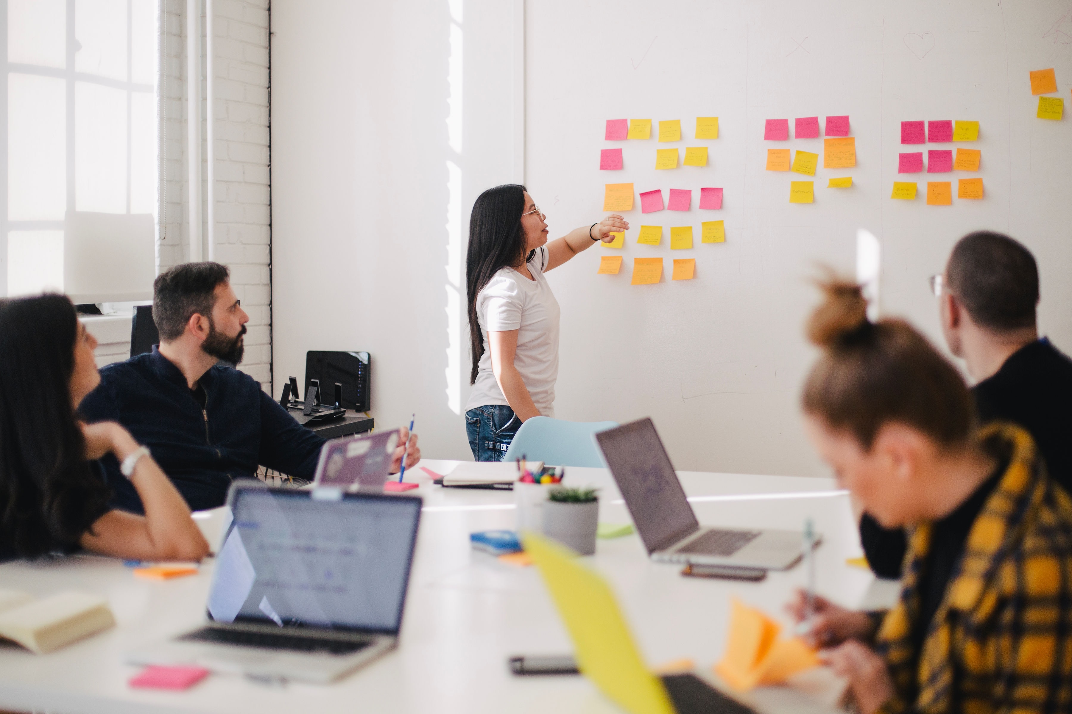 Team meeting for company culture discussion