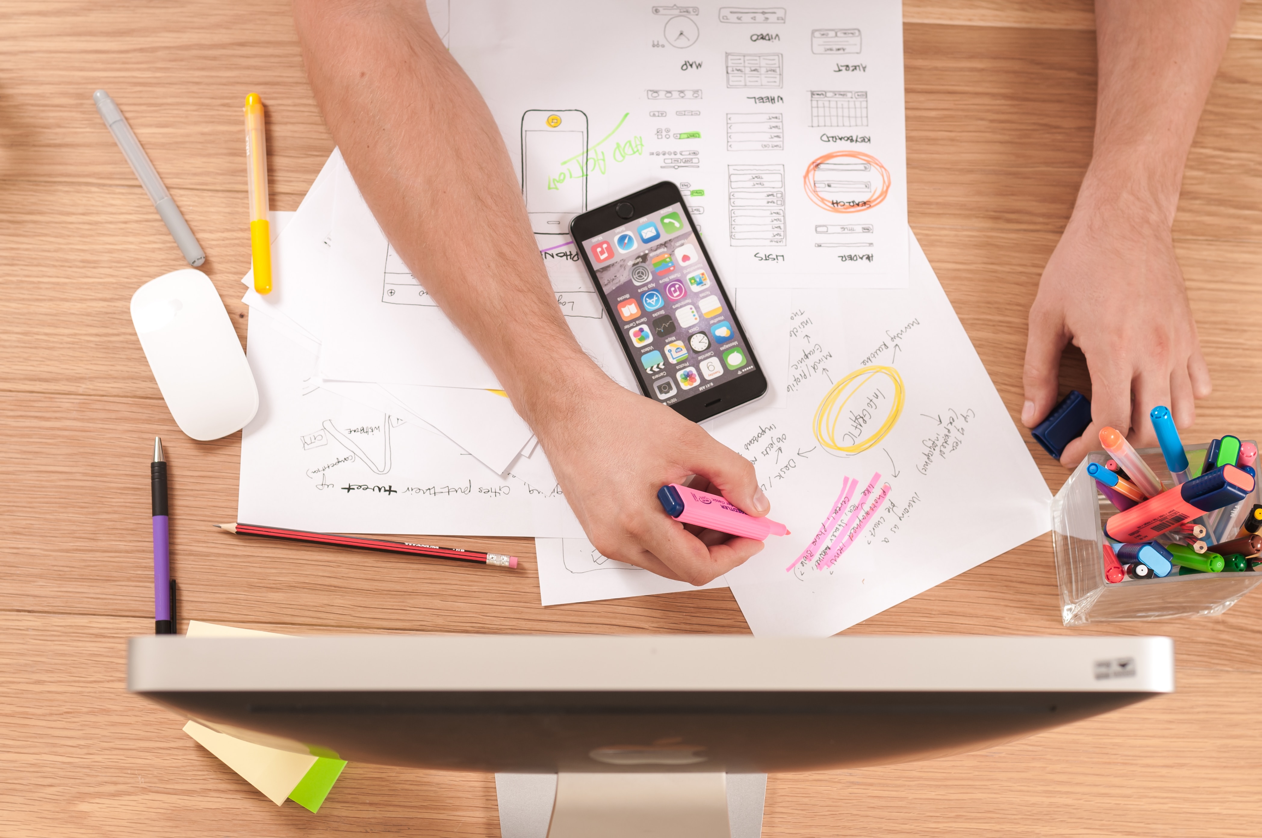 Laptop workspace for CMO job satisfaction discussion
